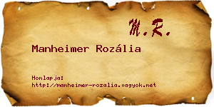 Manheimer Rozália névjegykártya