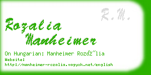 rozalia manheimer business card